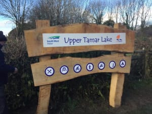 Upper Tamar Lake sign in situ